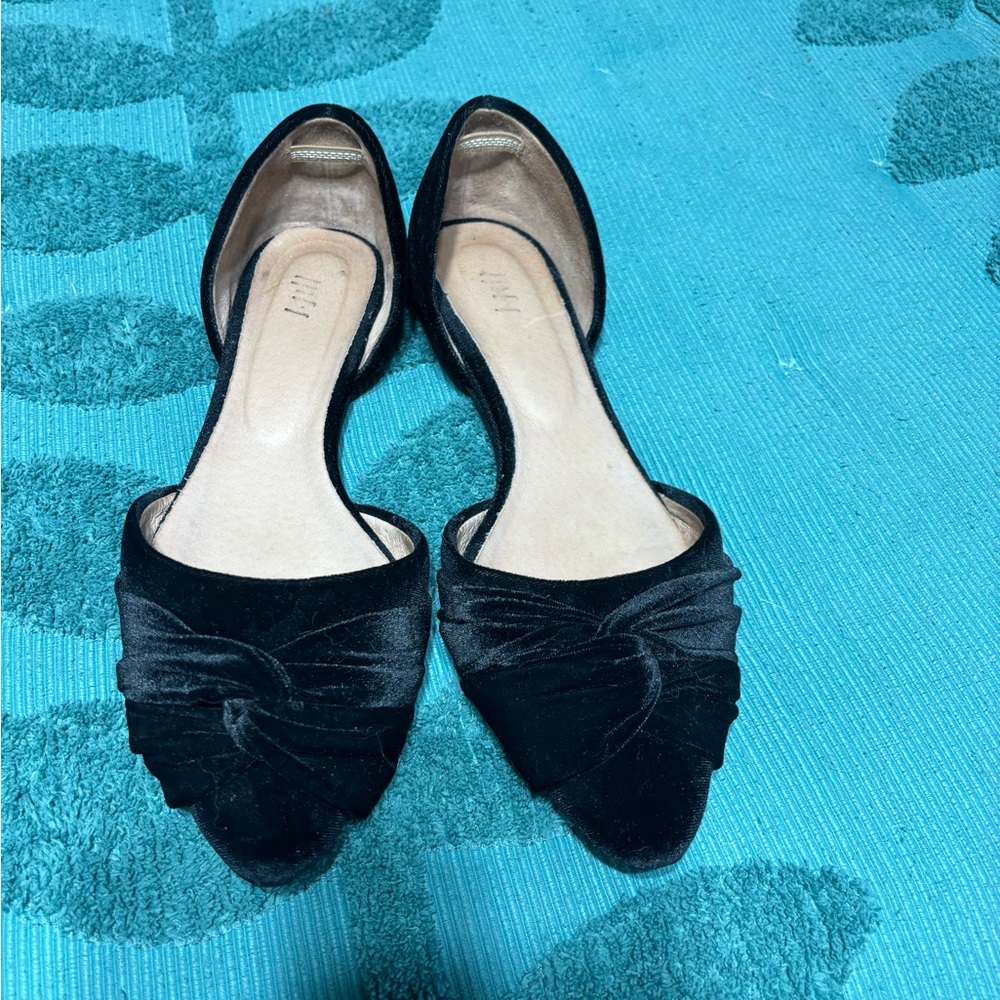 JJill black velvet flats size 8